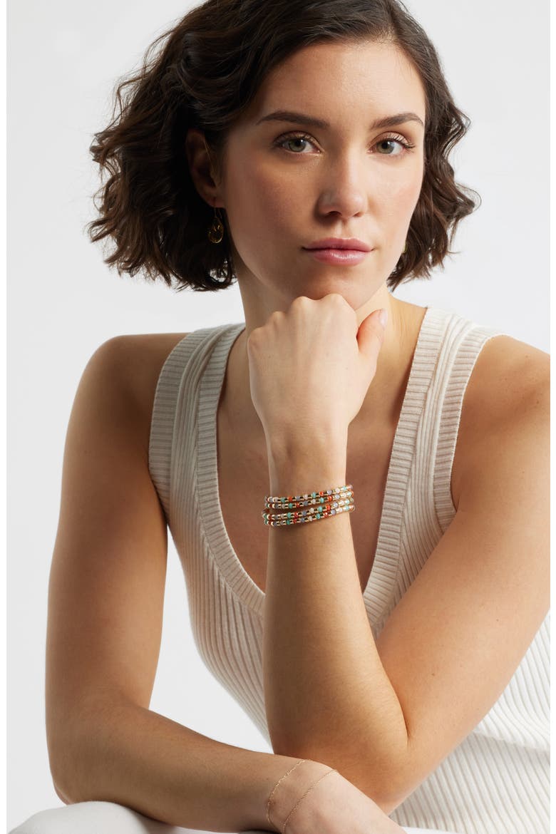 Beaded Convertible Bracelet, Alternate, color, MULTI- GOLD