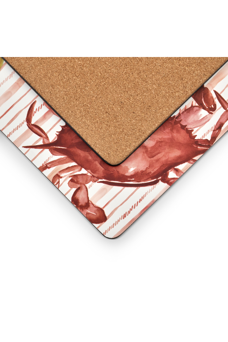 Summer Feast Set of 4 Cork Back Placemats, Alternate, color, Multi