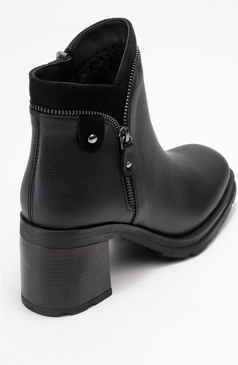 Prologue Shoes Parly Zip-Block Heel Boot, Alternate, color, Black Faux Leather