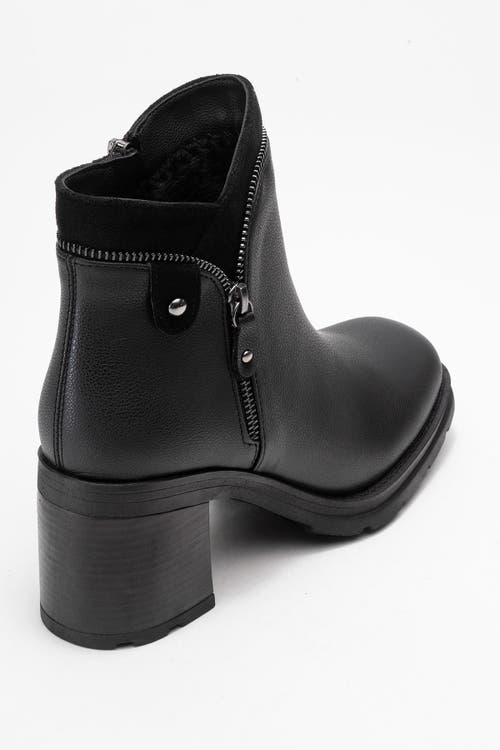Prologue Shoes Parly Zip-block Heel Boot In Black