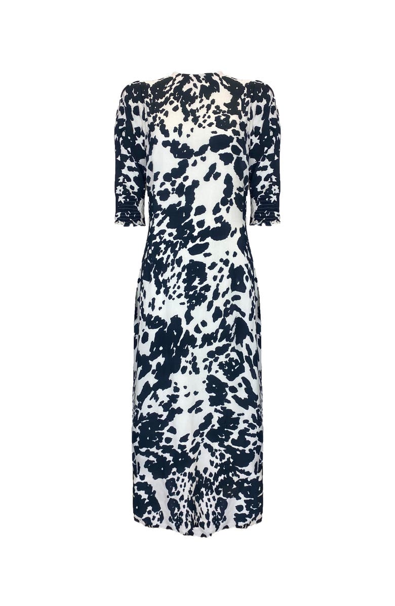 Ro&Zo Mono Spot Printed Puff Sleeve Dress, Alternate, color, Mono