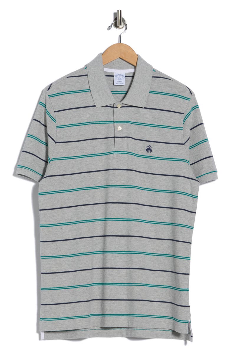 Brooks Brothers Short Sleeve Polo, Alternate, color, Grey Multi