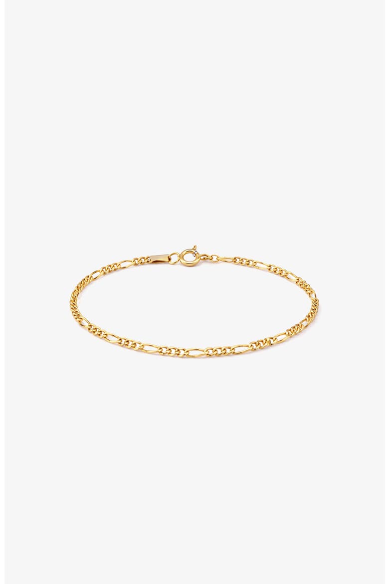 Slim Figaro Bracelet in Gold, Alternate, color, Gold