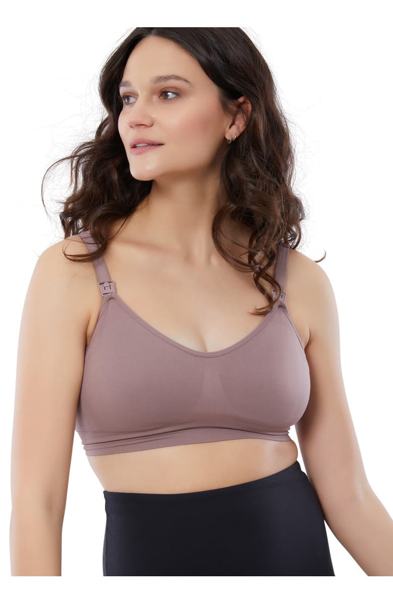 Ingrid & Isabel Seamless Nursing + Pumping Bra 2-Pack Bundle, Alternate, color, Black/Mauve