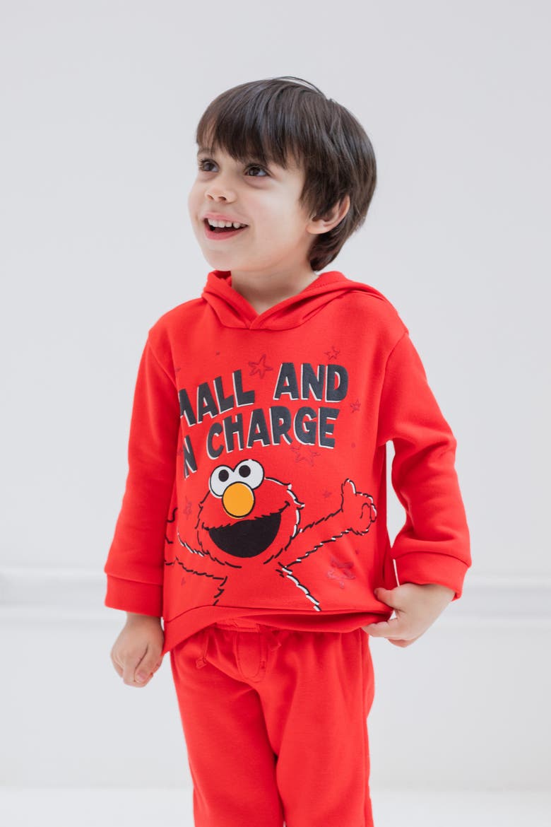 2-Piece Fleece Hoodie and Pants Set, Alternate, color, Elmo Red
