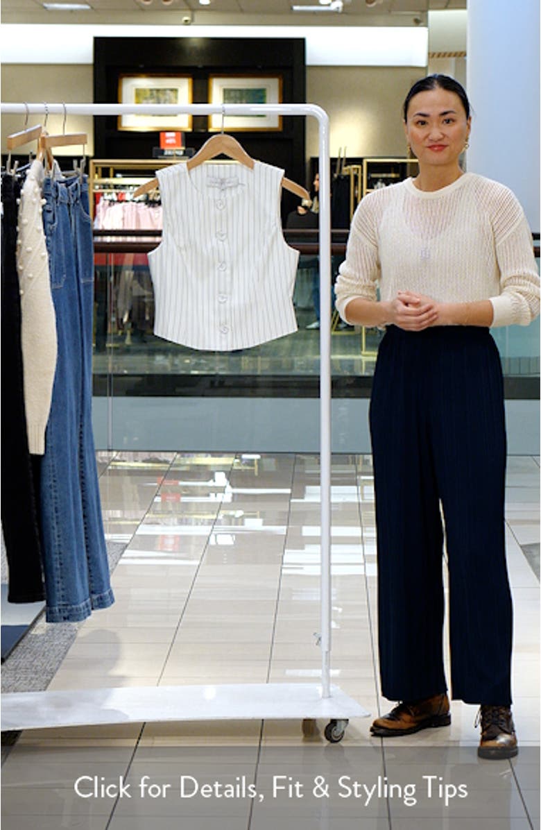 Pinstripe Button Front Vest, sales video thumbnail