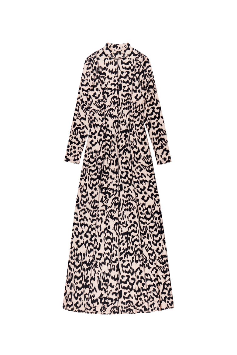 Printed Jersey Maxi Dress, Alternate, color, Cream/Brown