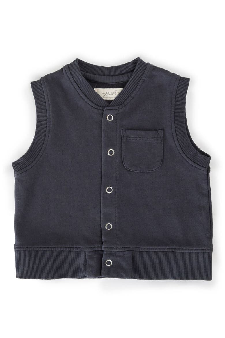 Organic Cotton French Terry Vest, Main, color, INK BLUE
