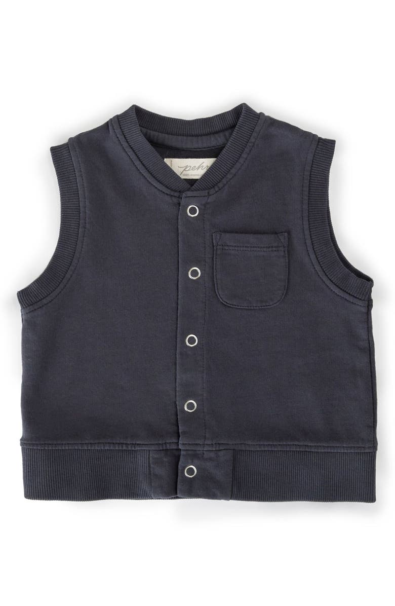 Pehr Organic Cotton French Terry Vest, Main, color, Ink Blue