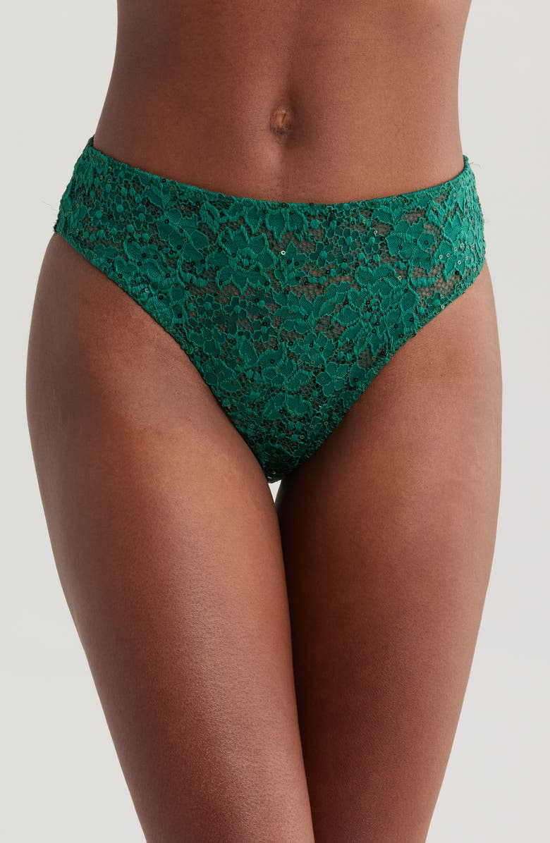 KILO BRAVA High Leg Lace Briefs, Main, color, Emerald