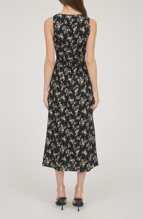 BLU PEPPER BLU PEPPER FLORAL SLEEVELESS BUTTON FRONT MIDI DRESS 