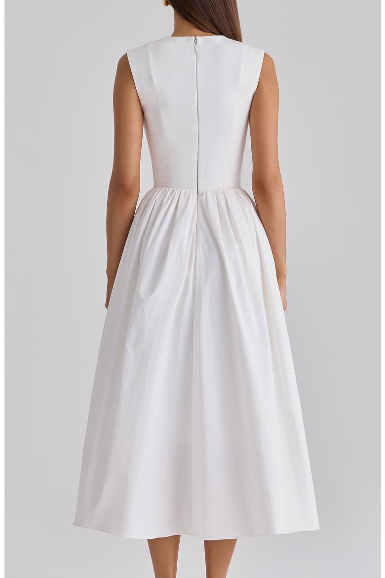 Emmy Stretch Pima Cotton Midi Sundress, Alternate, color, WHITE