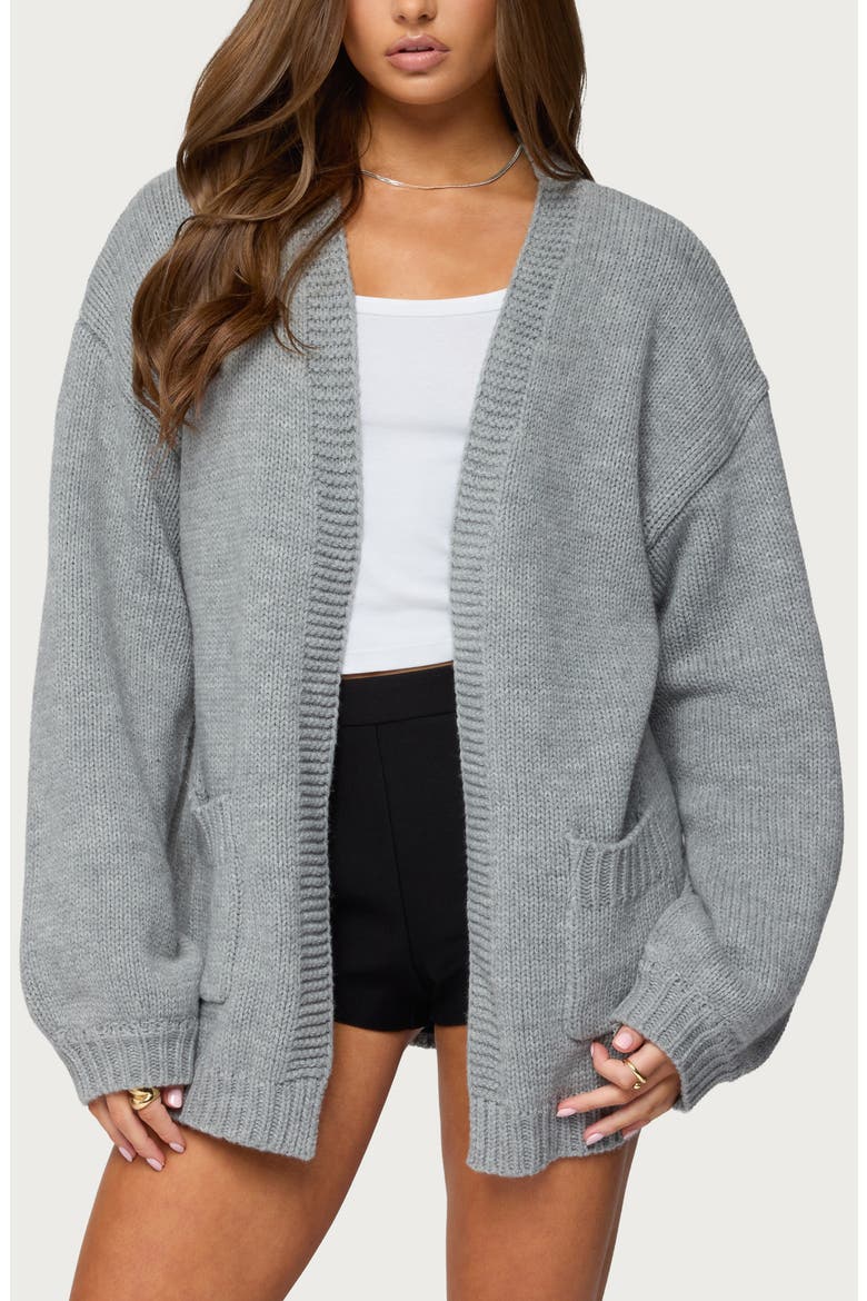 Julian Oversize Open Front Cardigan, Main, color, GRAY-MELANGE