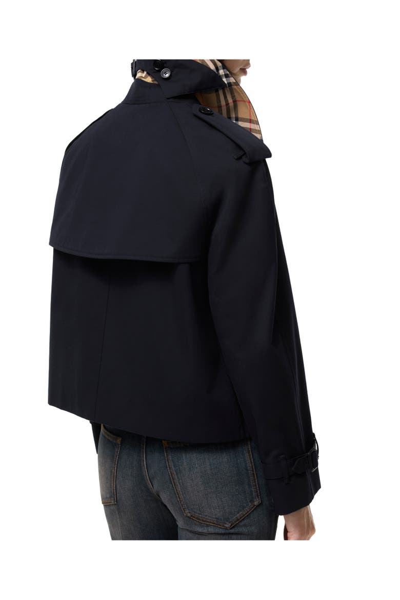Cropped Gabardine Mayfair Trench Jacket, Alternate, color, Coal blue