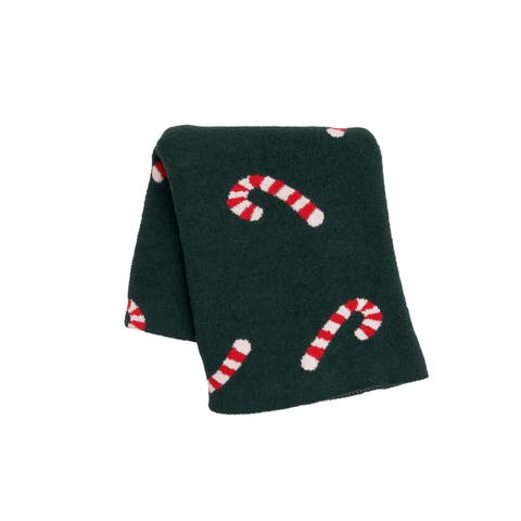 Candy Cane Christmas Knitted Throw Blanket