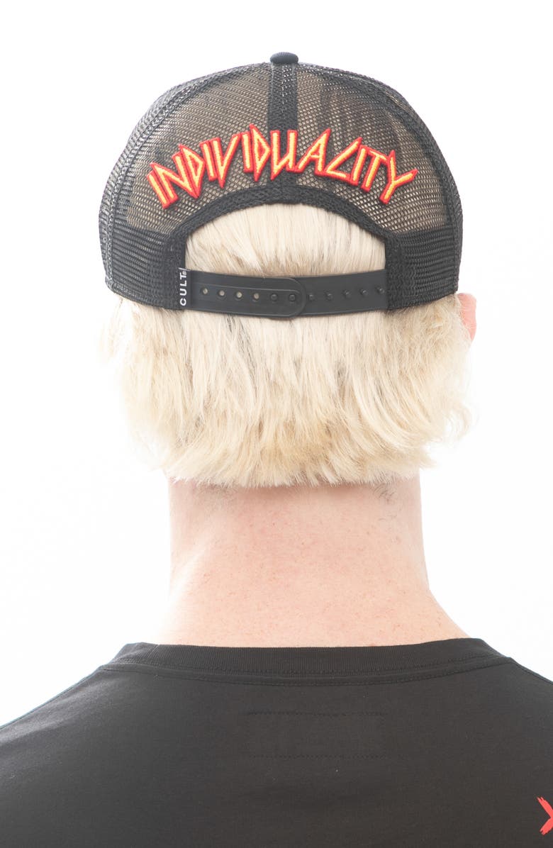 Cult of Individuality Def Leppard Mesh Back Trucker Cap, Alternate, color, 