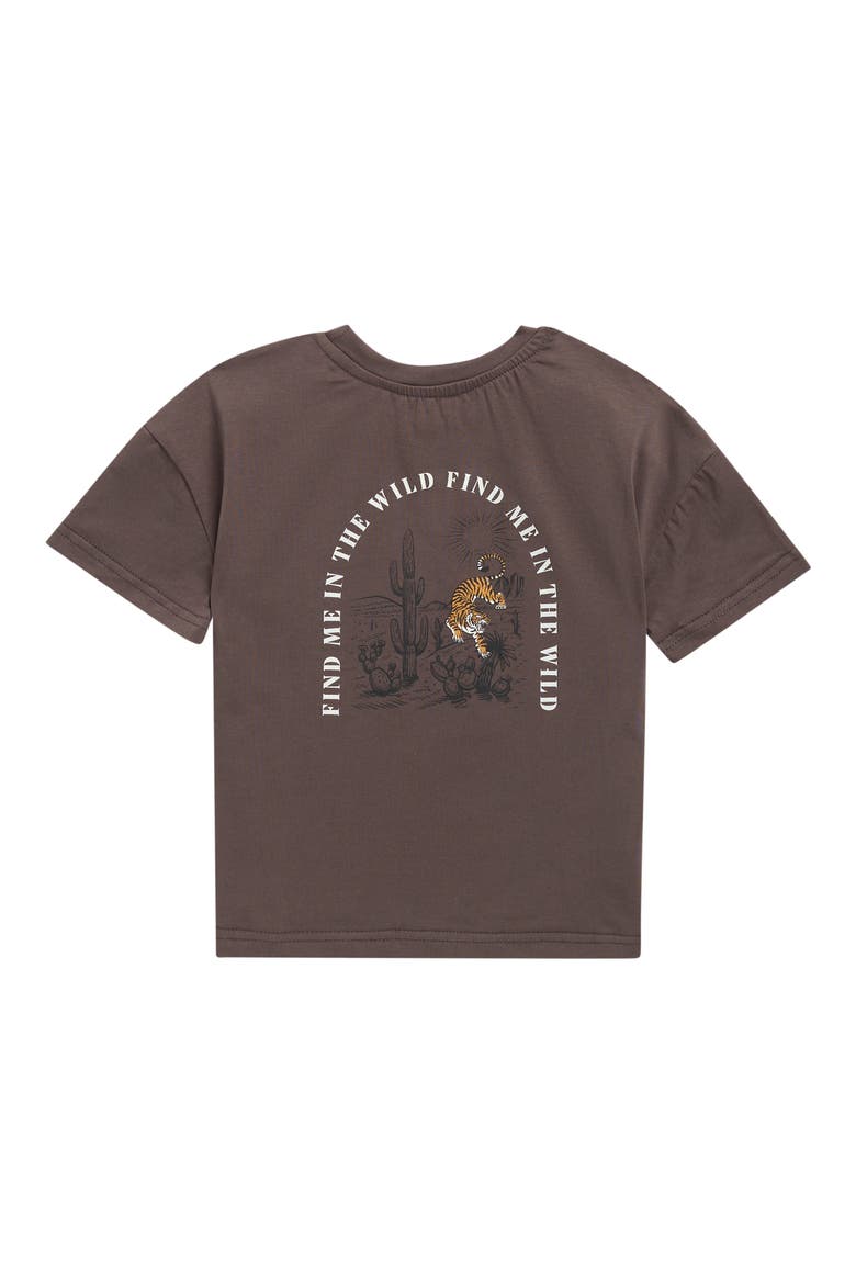 Kids' Wild Tribe Graphic Drop Shoulder Tee, Alternate, color, IRON