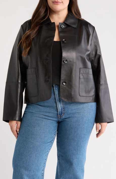 Nordstrom Patch Pocket Crop Leather Jacket
