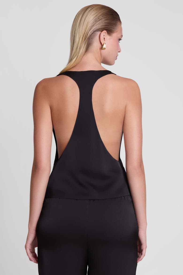 Suri Satin Racerback Top, Alternate, color, Black