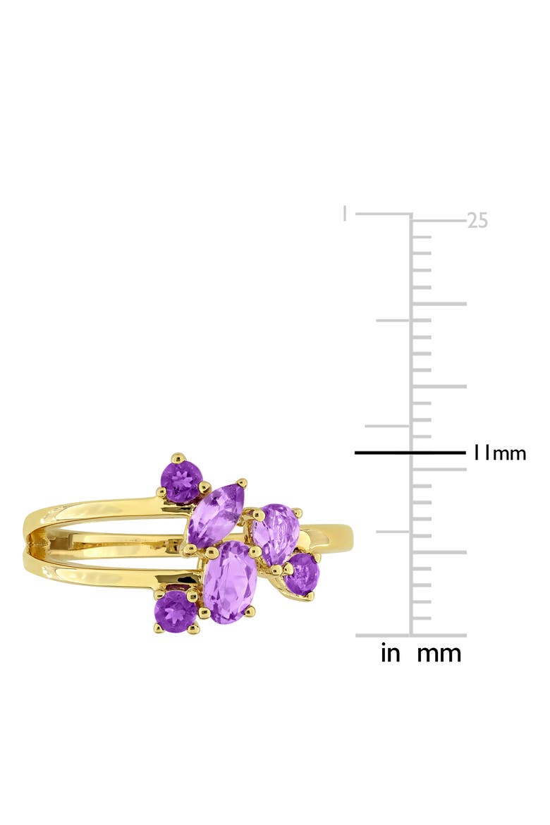 Multi-Shaped Amethyst Split Band Ring, Alternate, color, PURPLE