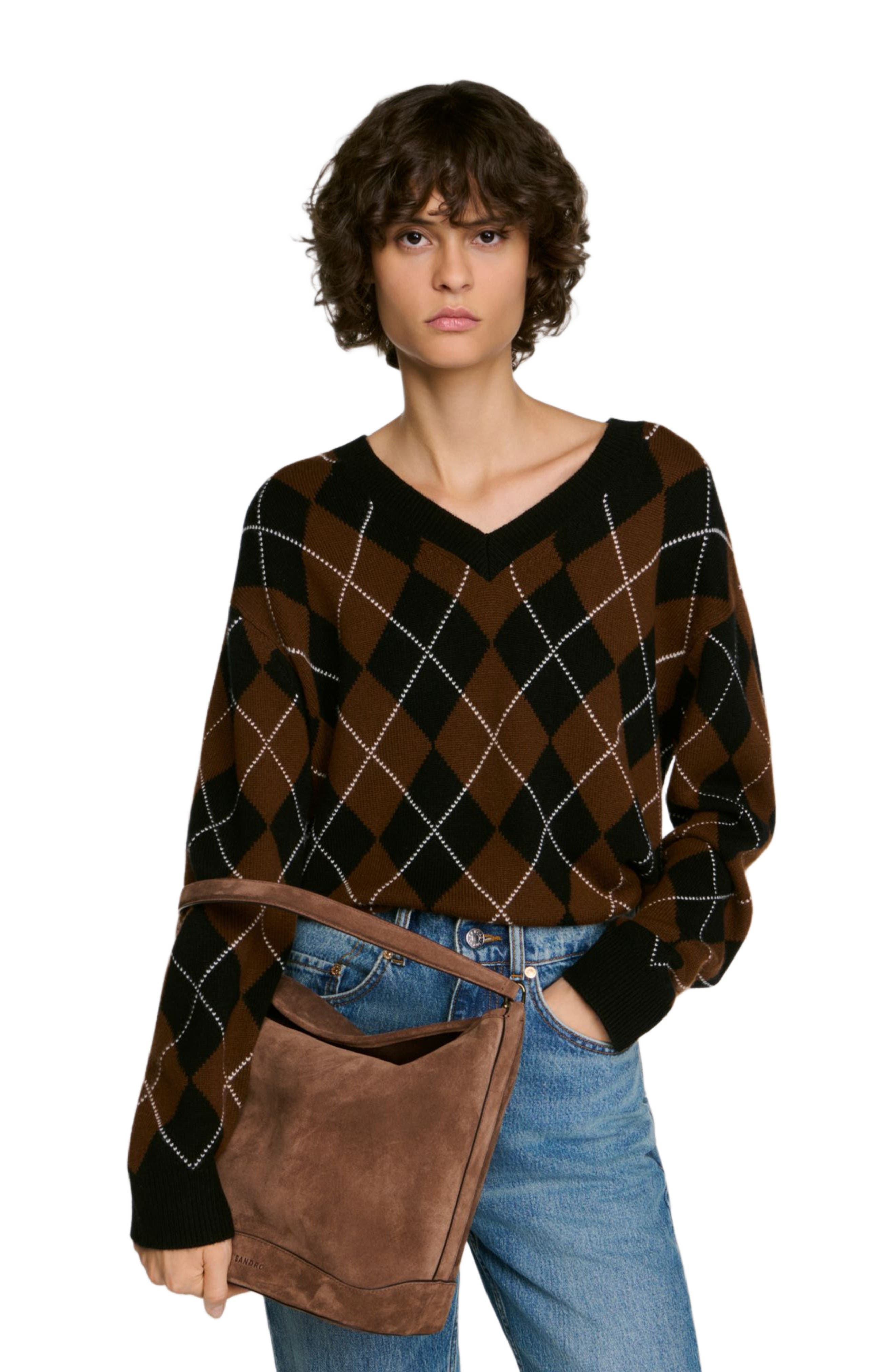 TANGOSO suede bucket bag, Alternate, color, Brown