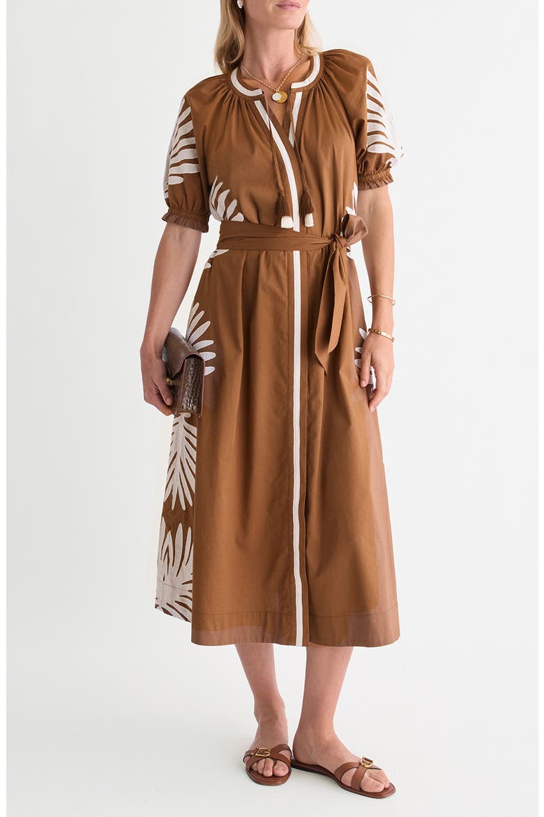 Raglan Appliqué Midi Dress, Alternate, color, COCONUT