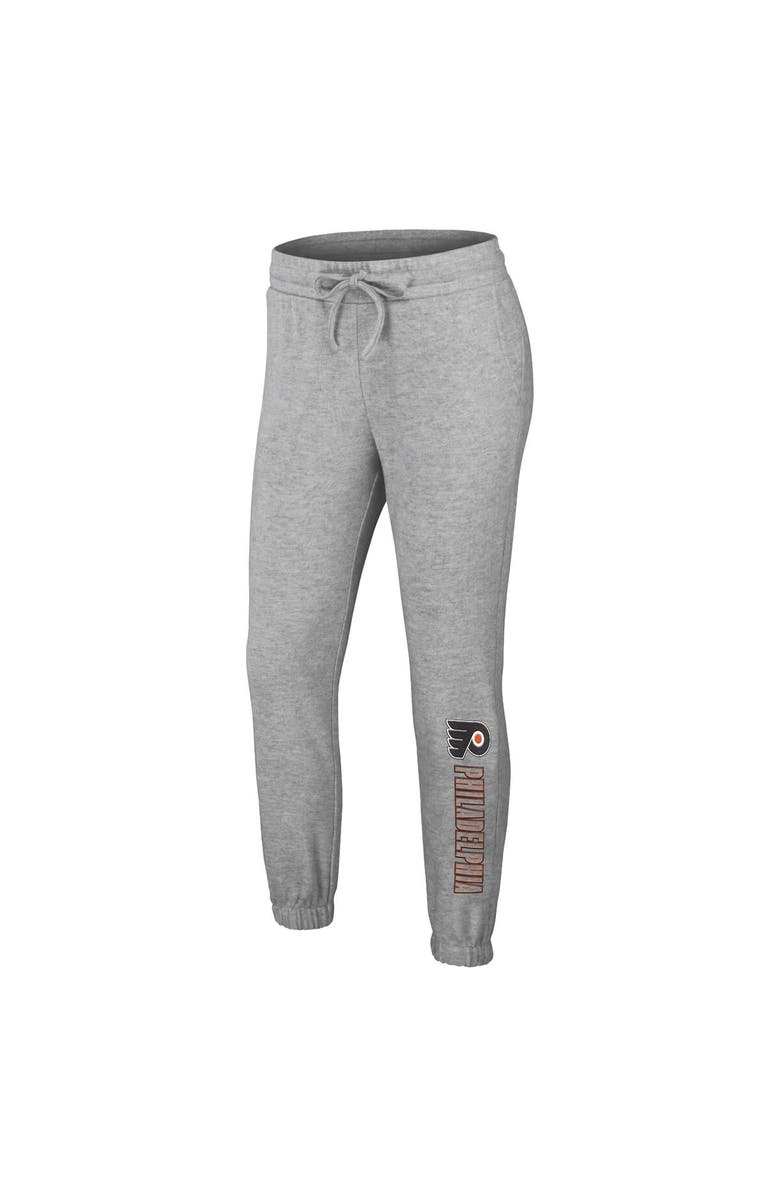 WEAR by Erin Andrews Women's WEAR by Erin Andrews Heather Gray Philadelphia Flyers Knit Long Sleeve Tri-Blend T-Shirt & Pants Sleep Set, Alternate, color, Heather Gray