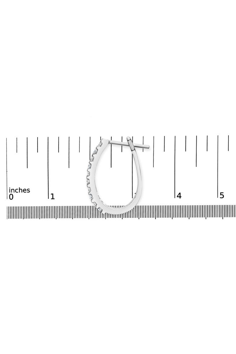 10K Gold 1.0 Cttw Alternating Diamond "U" Hoop Earrings, Alternate, color, White