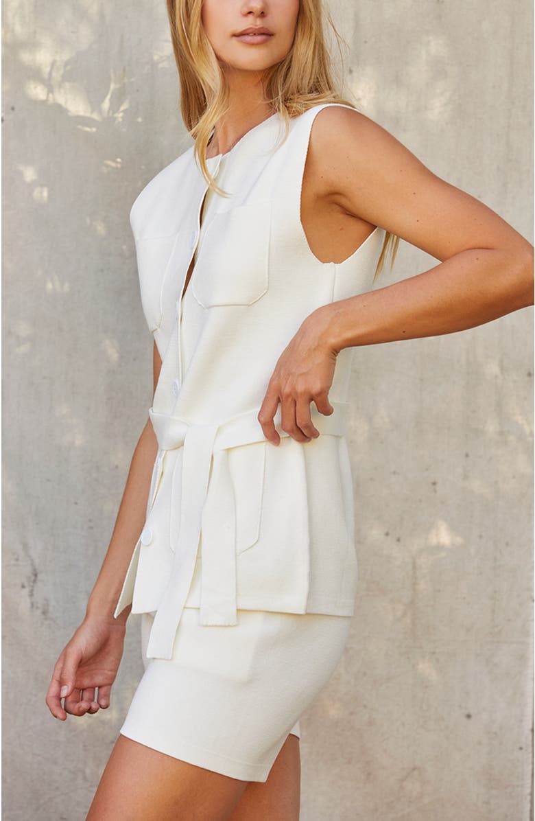 CRESCENT Sleeveless Knit Jacket, Alternate, color, 