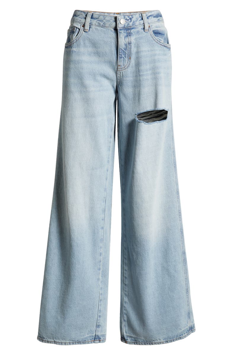 PacSun Vista Low Rise Ripped Baggy Wide Leg Jeans, Alternate, color, Light Wash