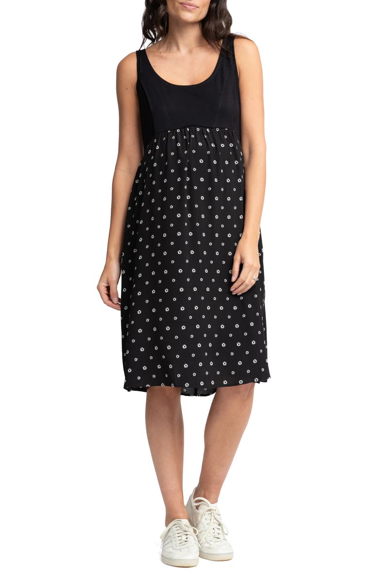 Seraphine Mixed Media Maternity/Nursing Dress, Main, color, 
