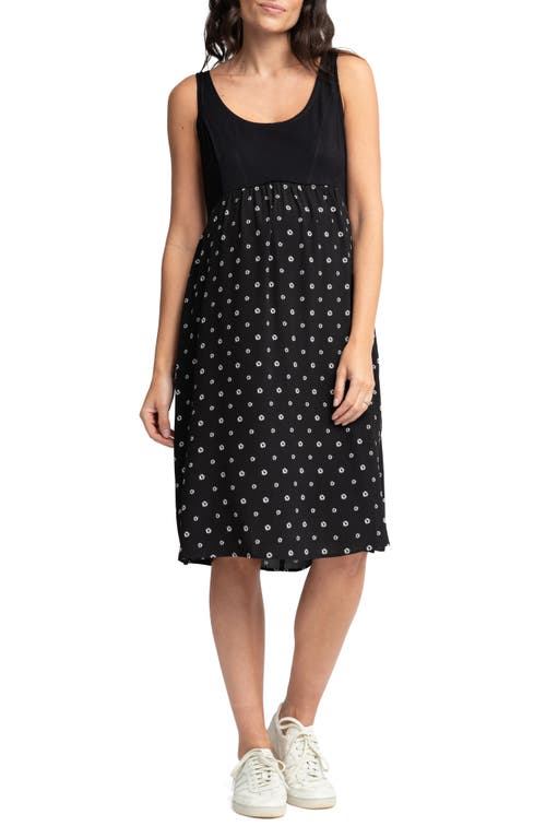 Shop Seraphine Mixed Media Maternity/nursing Dress In Black