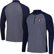 LEVELWEAR Men's Levelwear Navy Houston Astros Charter Striped Raglan Quarter-Zip Top