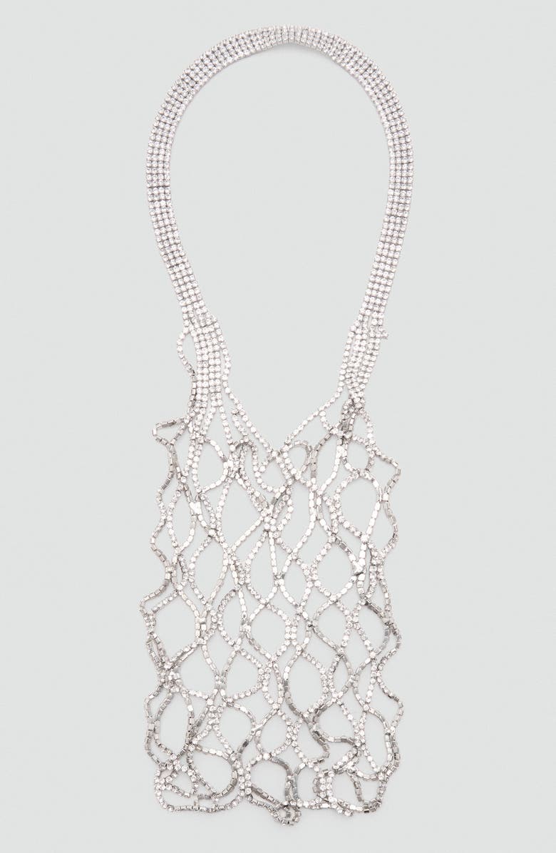 MANGO Crystal Mesh Cage Box Clutch, Alternate, color,