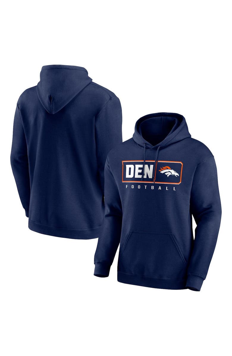 FANATICS Men's Fanatics Branded Navy Denver Broncos Hustle Pullover Hoodie, Main, color, 