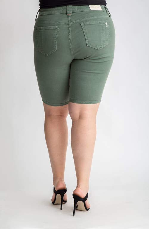 Slink Jeans Denim Bermuda Shorts In Myrtle