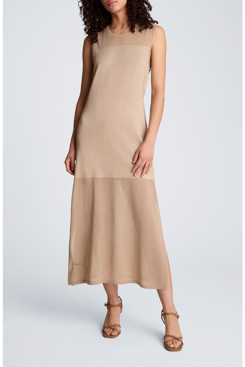 Semisheer Sleeveless Knit Dress, Main, color, TIMELESS TAUPE