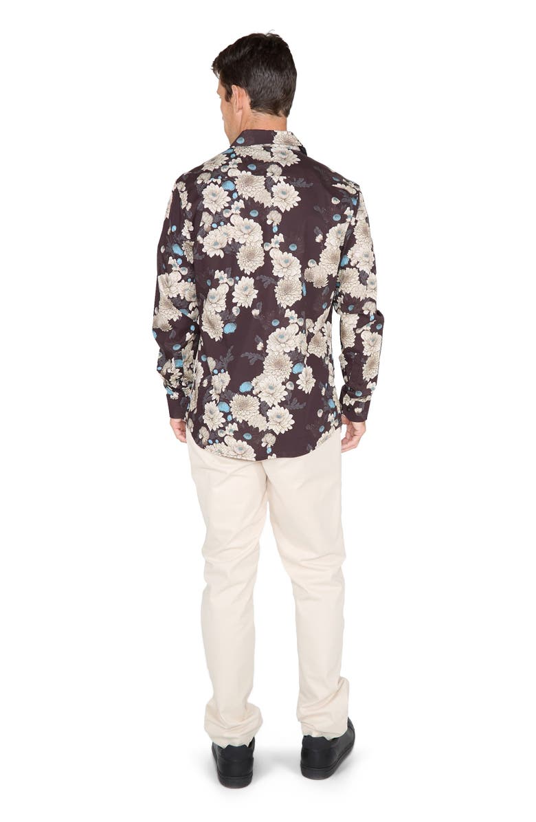 Lords of Harlech Nigel Button-Up Shirt, Alternate, color, Serious Floral Black