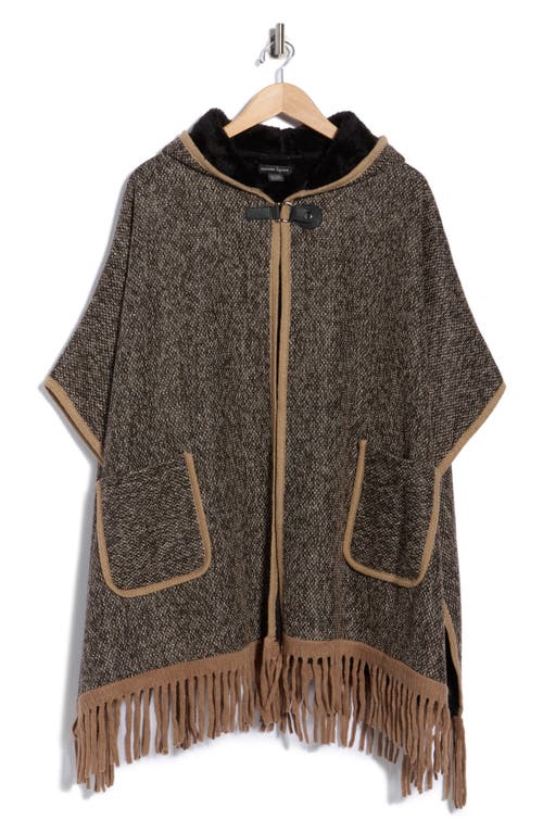 Nanette Lepore Hooded Jacquard Ruana In Brown