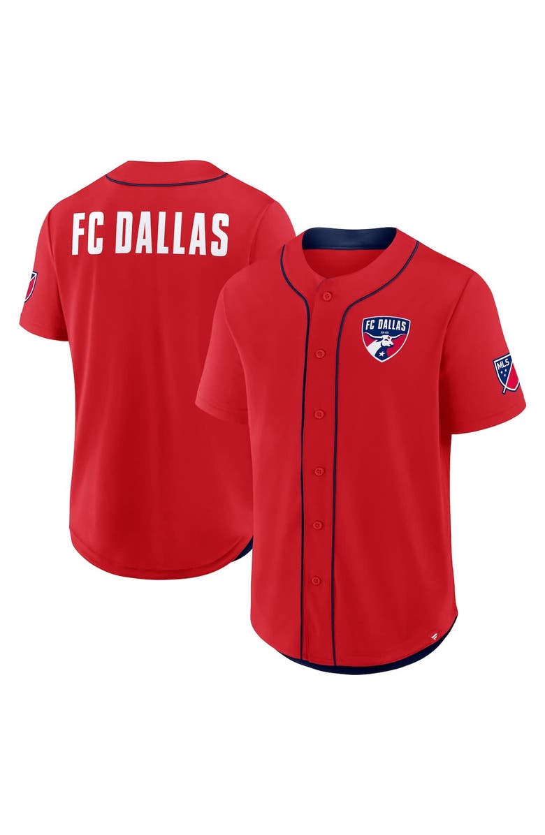 FANATICS Men's Fanatics Red FC Dallas Injury Time Baseball Jersey, Alternate, color, Red