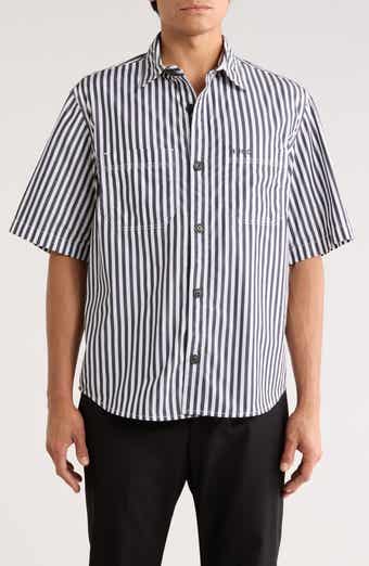BOSS Eratino Stripe Short Sleeve Button-Up Shirt