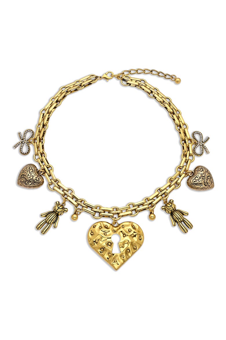 Kara Charm Necklace, Alternate, color, GOLD