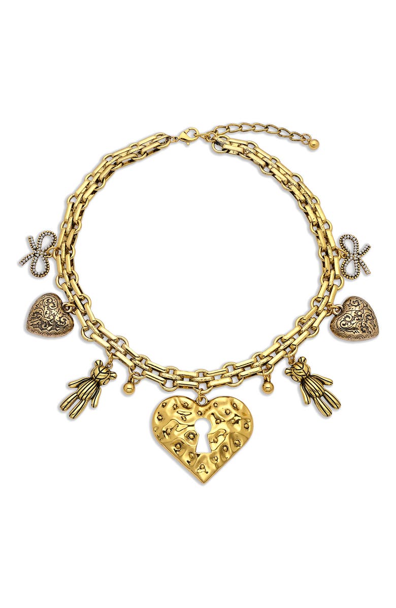 EYE CANDY LOS ANGELES Kara Charm Necklace, Alternate, color, Gold
