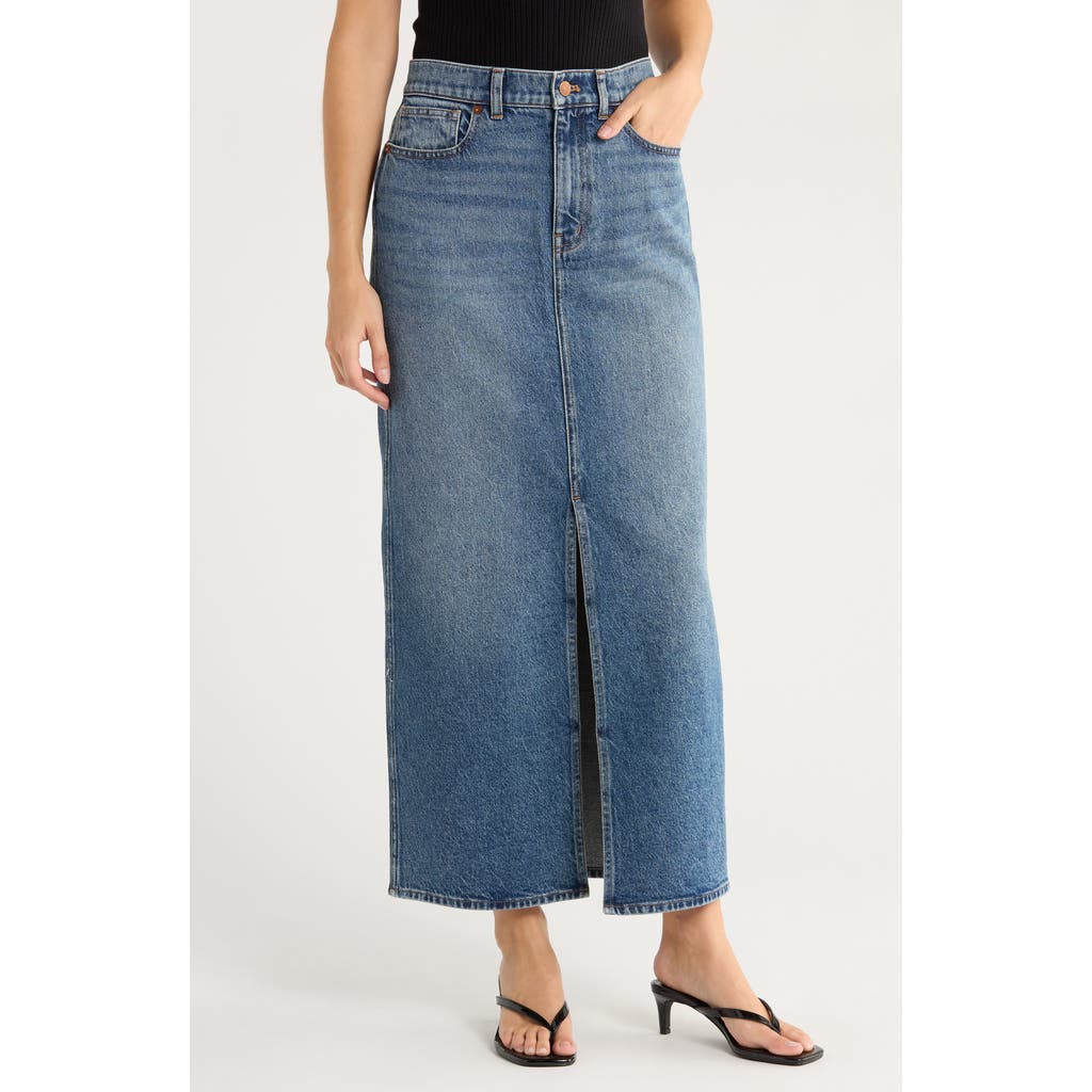 Madewell Womens Slit Denim Denim Skirt In Blue