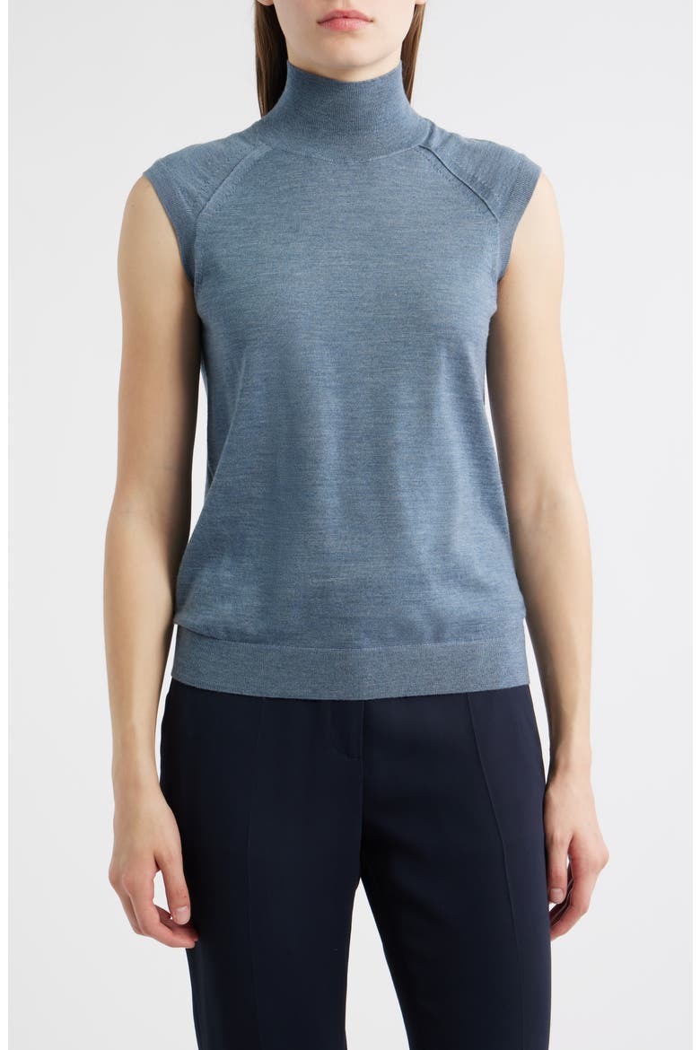 Fipini Turtleneck Sleeveless Virgin Wool Sweater, Main, color, OPEN BU