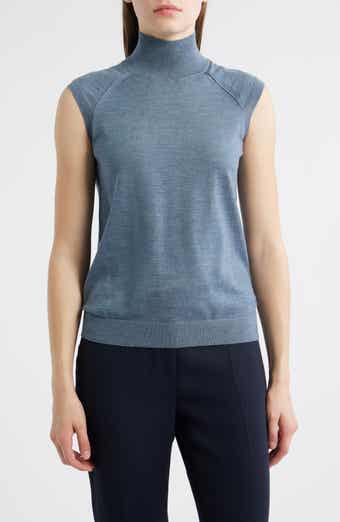 BOSS Fipini Turtleneck Sleeveless Virgin Wool Sweater