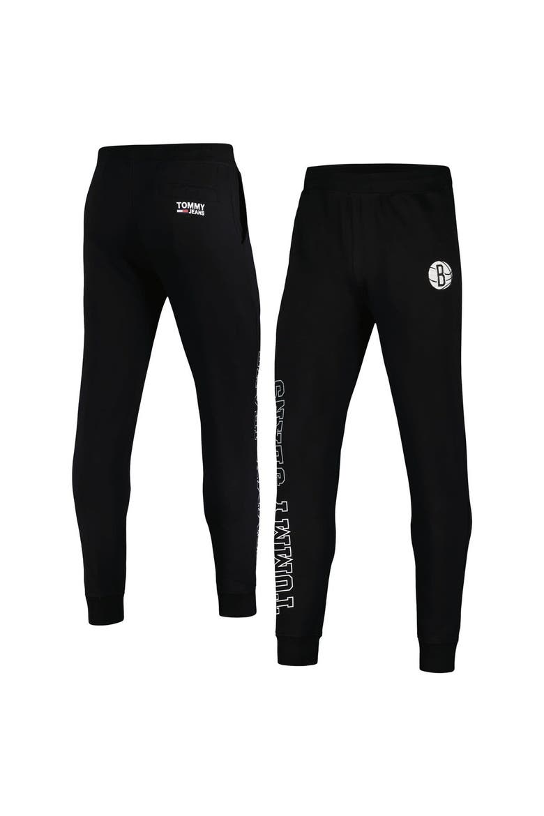 Men's Tommy Jeans Black Brooklyn Nets Carl Bi-Blend Fleece Jogger Pants, Main, color, Black