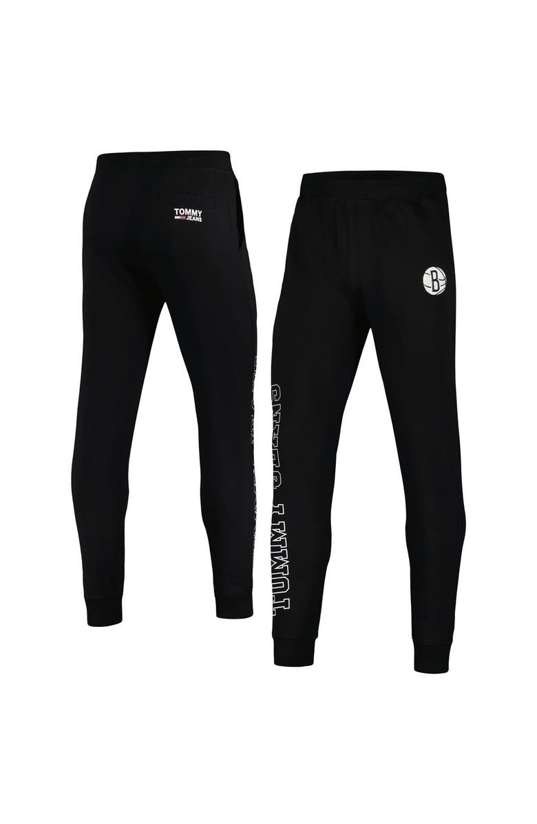 TOMMY JEANS Men's Tommy Jeans Black Brooklyn Nets Carl Bi-Blend Fleece Jogger Pants, Main, color, Black