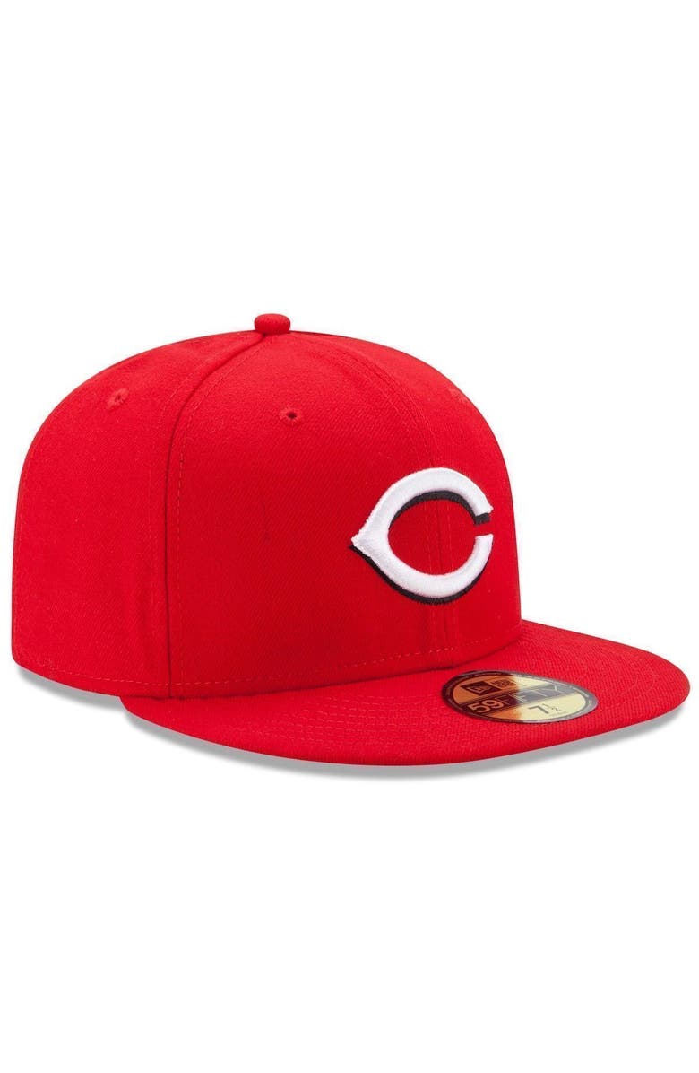 New Era Men's New Era Red Cincinnati Reds Home Authentic Collection On-Field 59FIFTY Fitted Hat, Alternate, color, Red