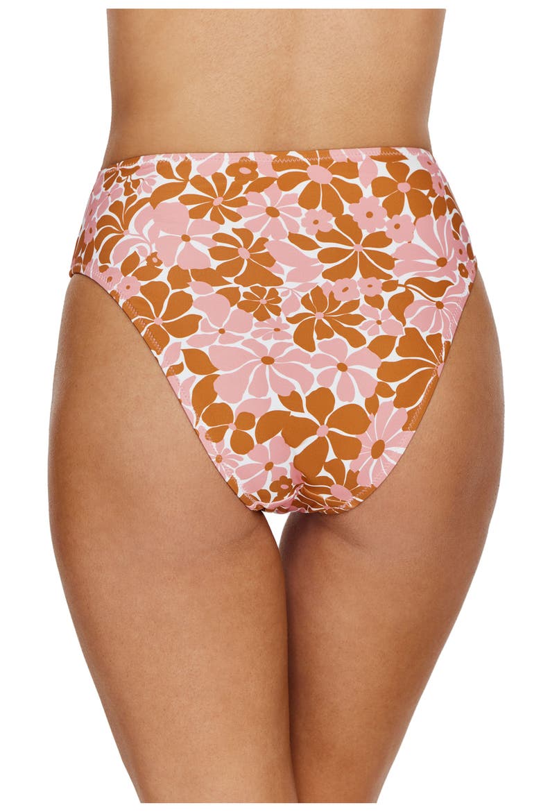Summer Memories High Waist Bikini Bottom, Alternate, color, Pink-Brown